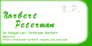 norbert peterman business card